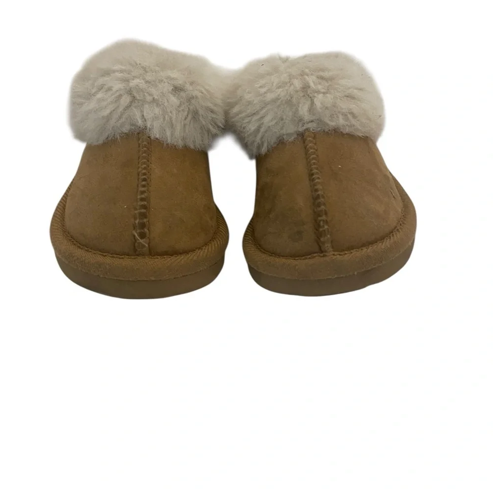 Target Toddler Tan Faux Suede & Fur Sherpa Lining  Slippers shoes Spring Snow